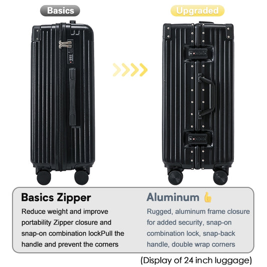 ISLAND ELEPHANT Retro Aluminum Luggage Travel Bag Suitcase Hand Carry Luggage
