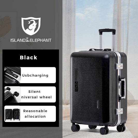 ISLAND ELEPHANT Kangaroo Aluminum Luggage Travel Bag Large Capacity With USB Interface ABS+PC