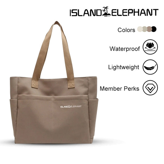 ISLAND ELEPHANT Japanese Canvas Bag Waterproof Tote bag，Spacious for 15'' Laptop Folder