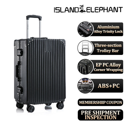 ISLAND ELEPHANT Retro Aluminum Luggage Travel Bag Suitcase Hand Carry Luggage