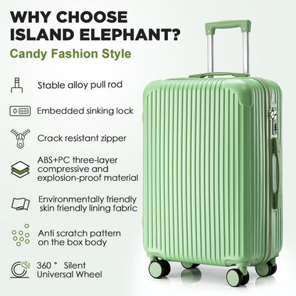 ISLAND ELEPHANT Candy Luggage Travel Bag Lightweight 360° Spinner Wheels 20/24/28Inch