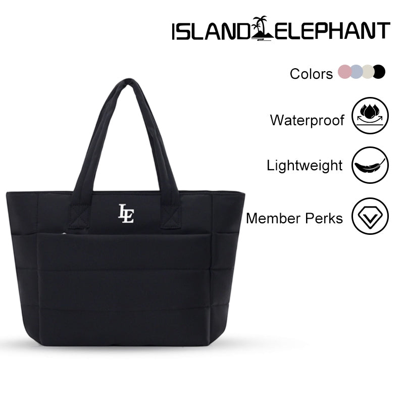 ISLAND ELEPHANT Tote Bag for Women Lightweight Puffy Shoulder Bag Waterproof And Easy To Clean