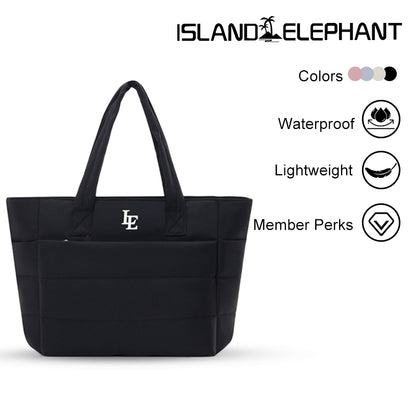 ISLAND ELEPHANT Tote Bag for Women Lightweight Puffy Shoulder Bag Waterproof And Easy To Clean