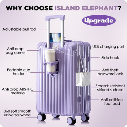 ISLAND ELEPHANT Purple Luggage Travel Bag Hand Carry Luggage Maleta（Two Variants）
