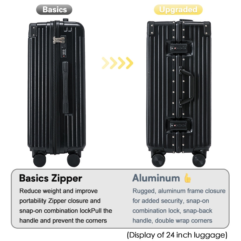 ISLAND ELEPHANT Retro Aluminum Luggage Travel Bag Suitcase Hand Carry Luggage