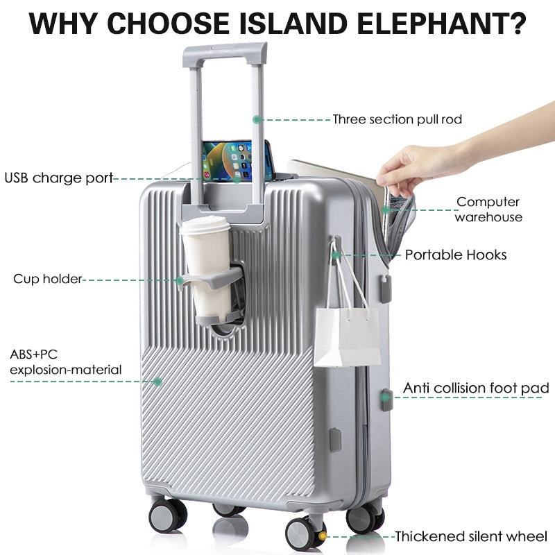 ISLAND ELEPHANT Japanese Style Luggage Travel Bag USB 20 inches 24 inches