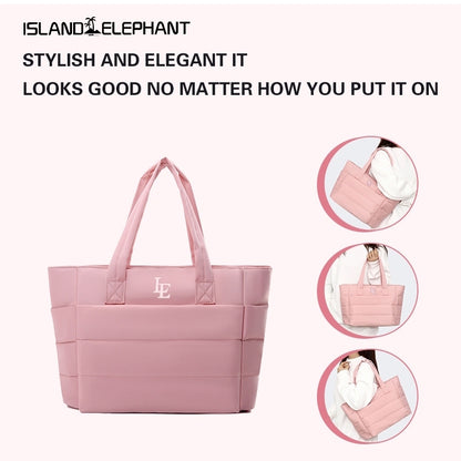 ISLAND ELEPHANT Tote Bag for Women Lightweight Puffy Shoulder Bag Waterproof And Easy To Clean