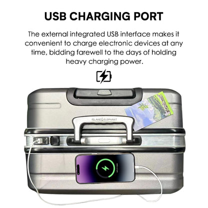 ISLAND ELEPHANT Kangaroo Aluminum Luggage Travel Bag Large Capacity With USB Interface ABS+PC