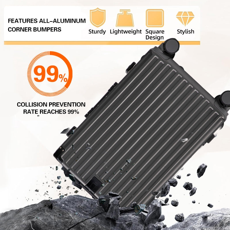 ISLAND ELEPHANT CAREFREE MAX Aluminum Frame Luggage Travel Bag Suitcase With Cup Holder USB Maleta