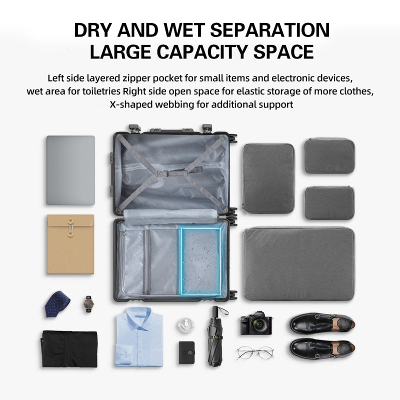 ISLAND ELEPHANT CAREFREE MAX Aluminum Frame Luggage Travel Bag Suitcase With Cup Holder USB Maleta