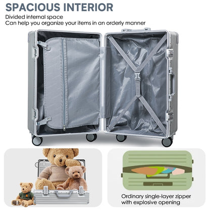 ISLAND ELEPHANT Retro Aluminum Luggage Travel Bag Suitcase Hand Carry Luggage