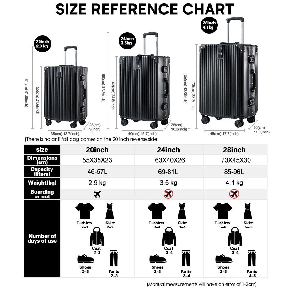ISLAND ELEPHANT Retro Aluminum Luggage Travel Bag Suitcase Hand Carry Luggage