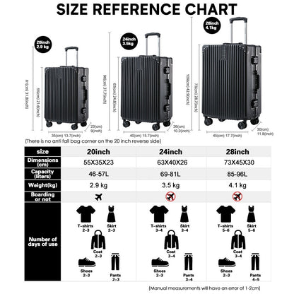 ISLAND ELEPHANT Retro Aluminum Luggage Travel Bag Suitcase Hand Carry Luggage