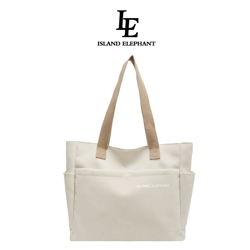 ISLAND ELEPHANT Japanese Canvas Bag Waterproof Tote bag，Spacious for 15'' Laptop Folder