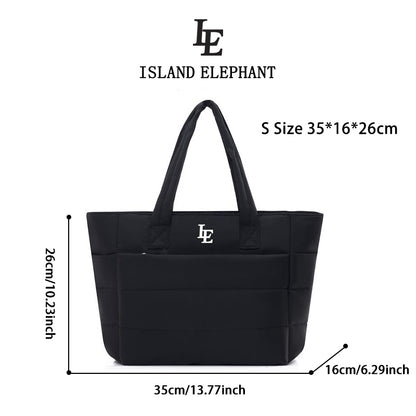 ISLAND ELEPHANT Tote Bag for Women Lightweight Puffy Shoulder Bag Waterproof And Easy To Clean