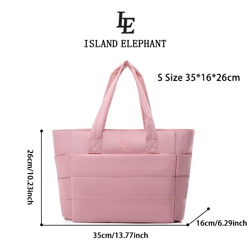 ISLAND ELEPHANT Tote Bag for Women Lightweight Puffy Shoulder Bag Waterproof And Easy To Clean