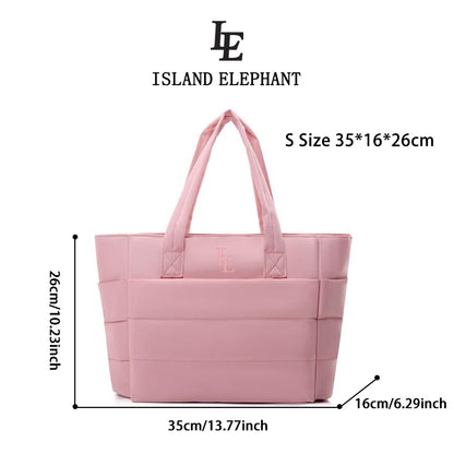 ISLAND ELEPHANT Tote Bag for Women Lightweight Puffy Shoulder Bag Waterproof And Easy To Clean