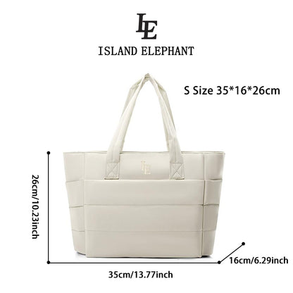 ISLAND ELEPHANT Tote Bag for Women Lightweight Puffy Shoulder Bag Waterproof And Easy To Clean