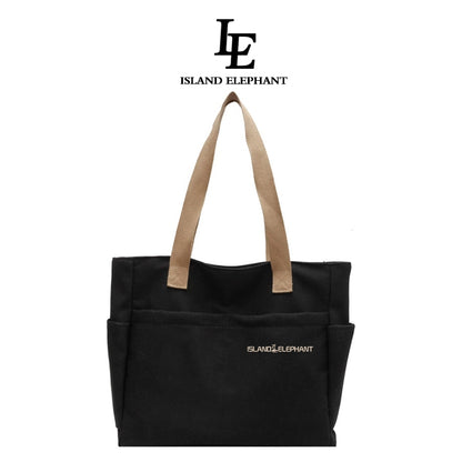 ISLAND ELEPHANT Japanese Canvas Bag Waterproof Tote bag，Spacious for 15'' Laptop Folder