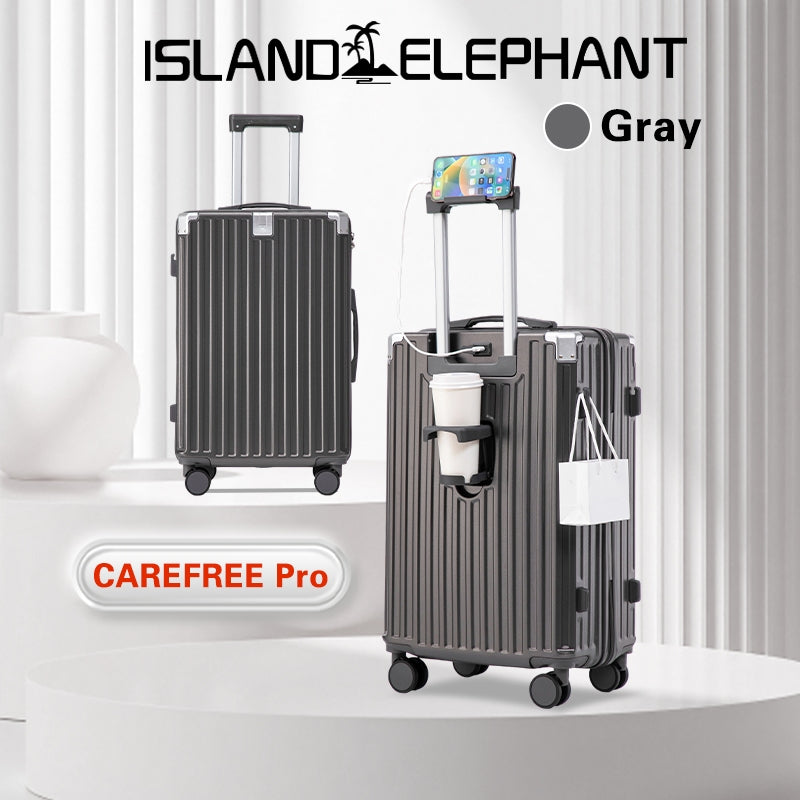 ISLAND ELEPHANT CAREFREE Series Maleta Luggage Travel Bag 20/24/28inch Suitcase With USB Cup Holder