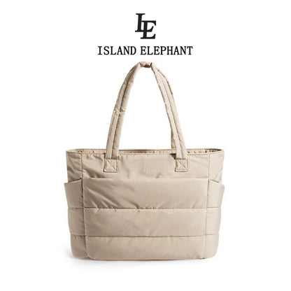ISLAND ELEPHANT Tote Bag for Women Lightweight Puffy Shoulder Bag Waterproof And Easy To Clean