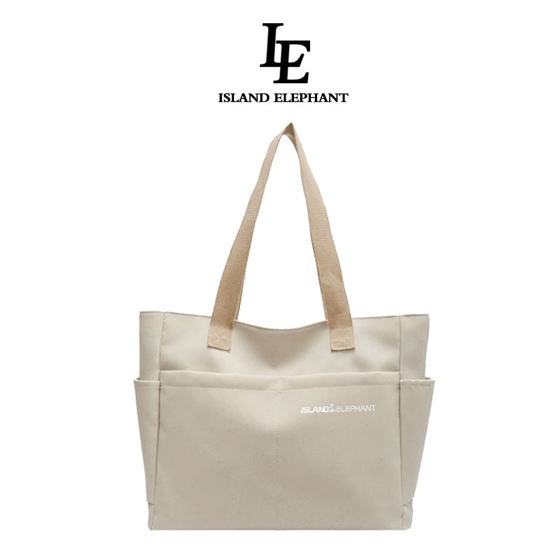 ISLAND ELEPHANT Japanese Canvas Bag Waterproof Tote bag，Spacious for 15'' Laptop Folder