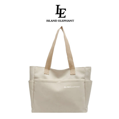 ISLAND ELEPHANT Japanese Canvas Bag Waterproof Tote bag，Spacious for 15'' Laptop Folder