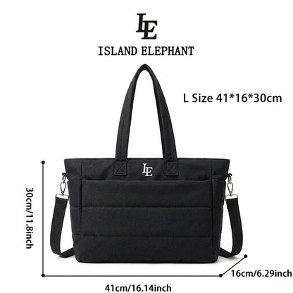 ISLAND ELEPHANT Tote Bag for Women Lightweight Puffy Shoulder Bag Waterproof And Easy To Clean