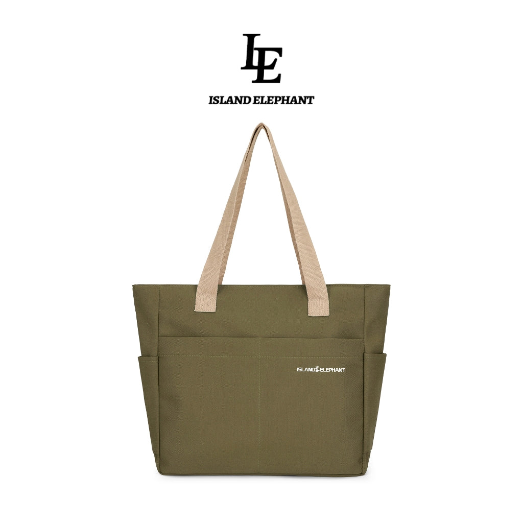 ISLAND ELEPHANT Japanese Canvas Bag Waterproof Tote bag，Spacious for 15'' Laptop Folder