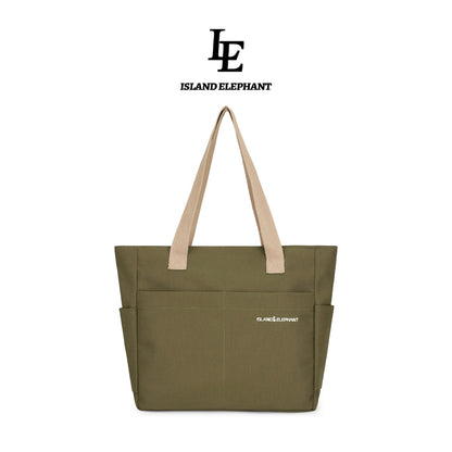 ISLAND ELEPHANT Japanese Canvas Bag Waterproof Tote bag，Spacious for 15'' Laptop Folder