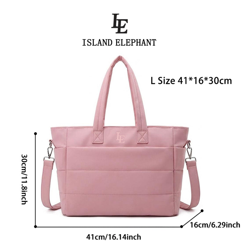 ISLAND ELEPHANT Tote Bag for Women Lightweight Puffy Shoulder Bag Waterproof And Easy To Clean