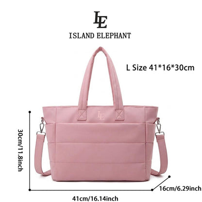 ISLAND ELEPHANT Tote Bag for Women Lightweight Puffy Shoulder Bag Waterproof And Easy To Clean