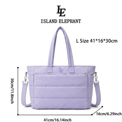 ISLAND ELEPHANT Tote Bag for Women Lightweight Puffy Shoulder Bag Waterproof And Easy To Clean