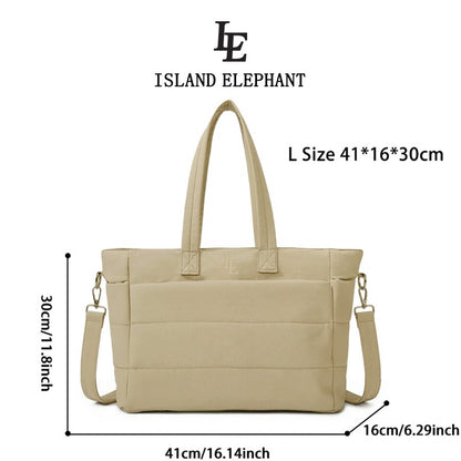 ISLAND ELEPHANT Tote Bag for Women Lightweight Puffy Shoulder Bag Waterproof And Easy To Clean